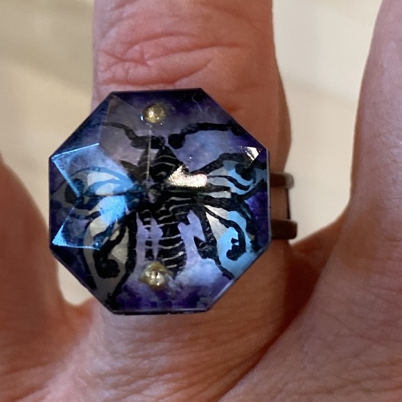 Juliette Ramade Hand Painted Butterfly Ring OS - Picture 2 of 8